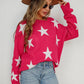 Star Round Neck Dropped Shoulder Sweater