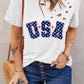 USA Round Neck Short Sleeve T-Shirt